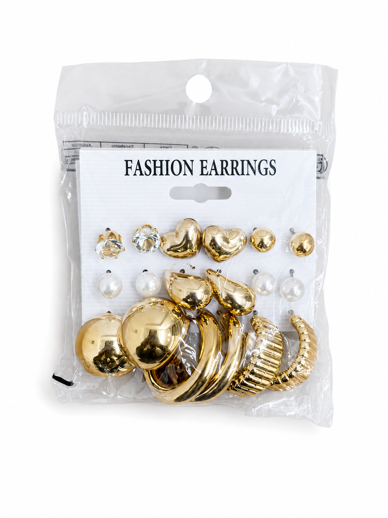 Fashion Earrings — Gold Set