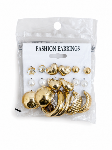 Fashion Earrings — Gold Set