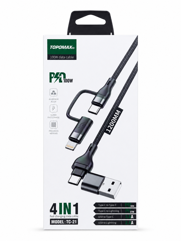4-in-1 Fast Charging Cable 100W
