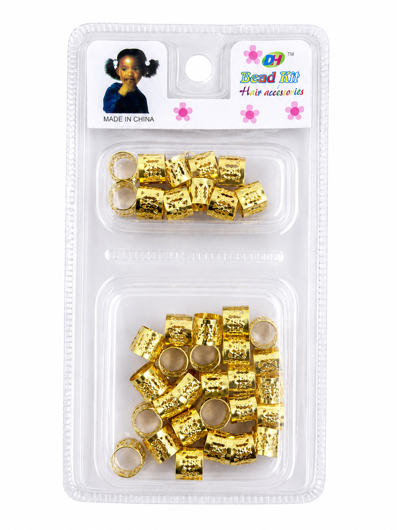 Hair Bead Kit — Gold Cuffs