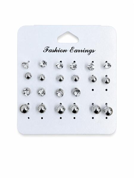 Fashion Earrings Crystal Stud Set