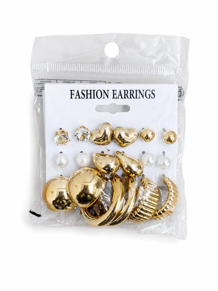 Fashion Earrings Gold Set
